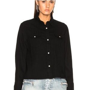 NWT RTA Road To Awe Ashley Western Shirt Pearl Snap Collared Black sz Small